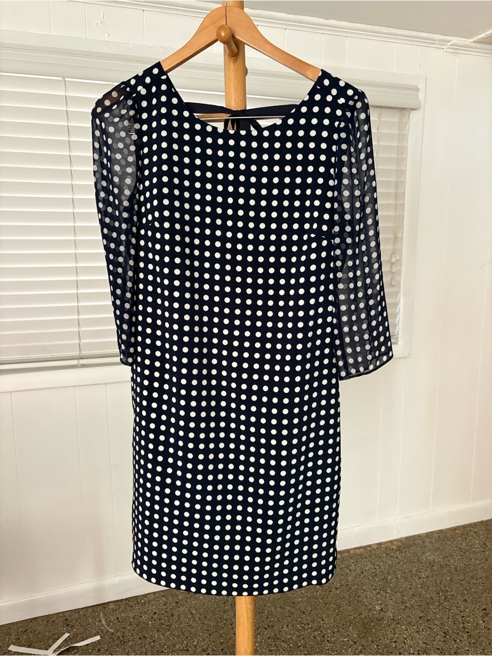 Karl Lagerfeld Polka Dot Dress Size 6 3/4 sleeve